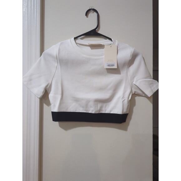 Choosy White and Black Cropped Top NWT Size XS - Picture 1 of 3